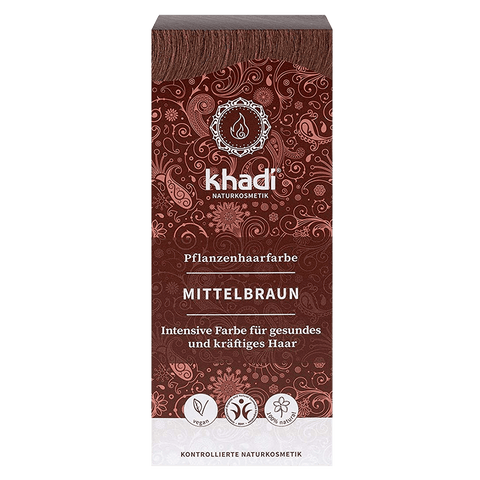 khadi Pflanzenhaarfarbe Mittelbraun Bio 100g