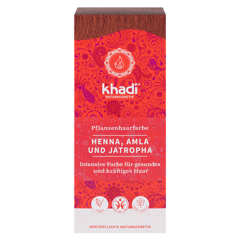 khadi Pflanzenhaarfarbe Henna, Amla und Jatropha Bio 100g