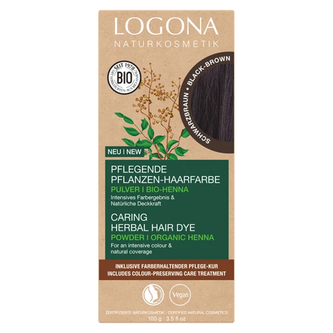 Logona Pflanzen-Haarfarbe Pulver Kaffeebraun Bio, 100g