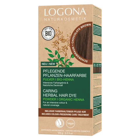 Logona Pflegende Pflanzen-Haarfarbe Pulver Schokobraun Bio, 100g
