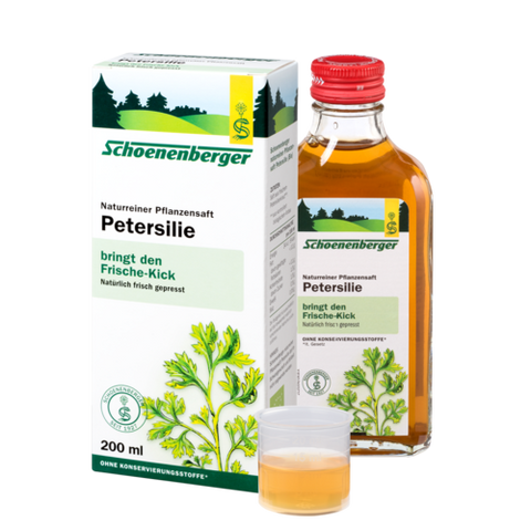 Schoenenberger Petersilie, Naturreiner Pflanzensaft 200ml. Bio