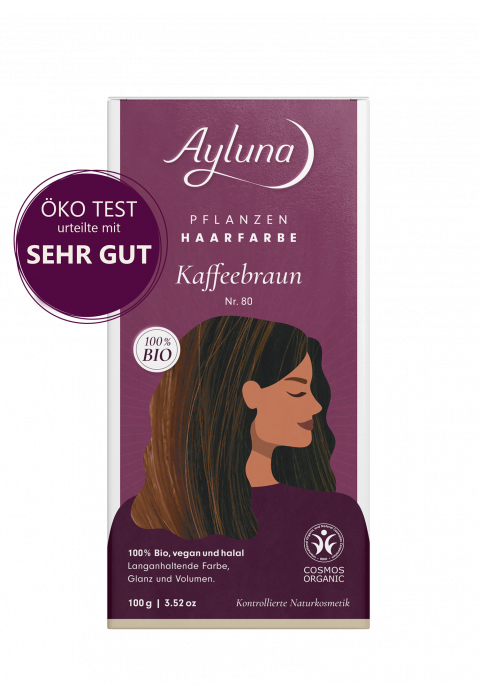 Ayluna Pflanzenhaarfarbe Kaffeebraun Nr. 80 Bio 100g