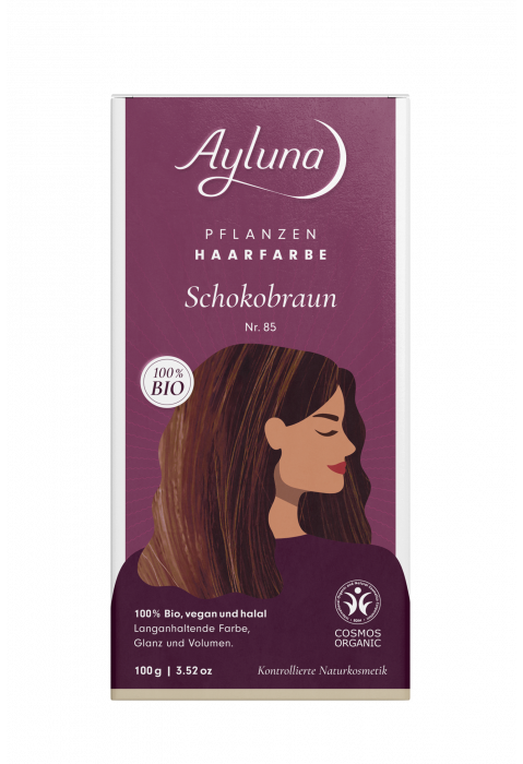 Ayluna Pflanzenhaarfarbe Schokobraun Nr. 85 Bio 100g