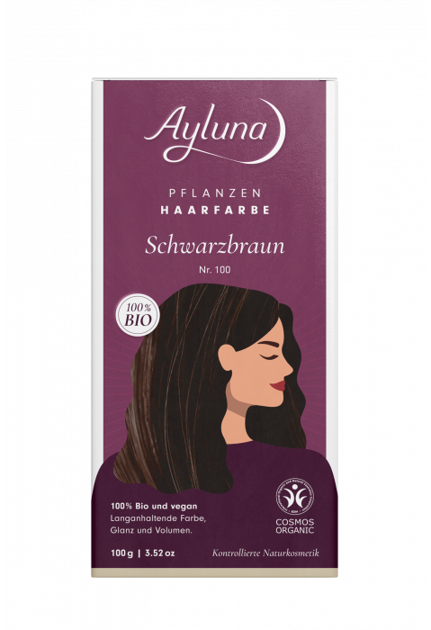 Ayluna Pflanzenhaarfarbe Schwarzbraun Nr. 100 Bio 100g