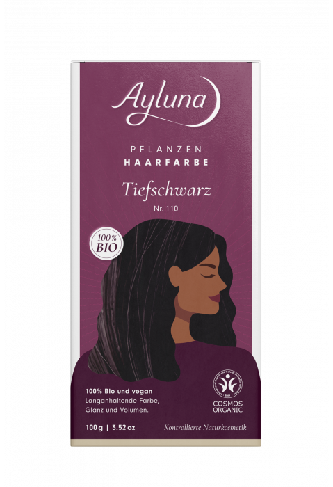 Ayluna Pflanzenhaarfarbe Tiefschwarz Nr. 110 Bio 100g