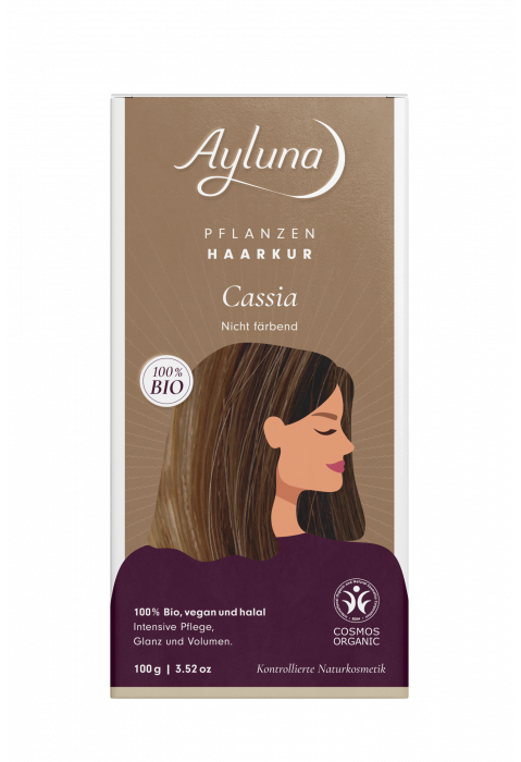 Ayluna Pflanzenhaarkur Cassia für Pflege, Glanz und Volumen Bio 100g