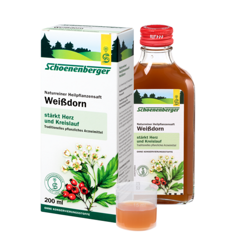Schoenenberger Weißdorn, Naturreiner Heilpflanzensaft 200ml.