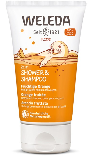 WELEDA Kids 2in1 Shower & Shampoo Fruchtige Orange Bio 150ml